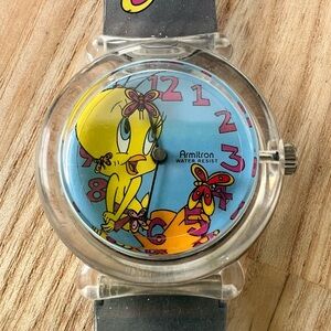 Armitron Looney tunes tweety butterflies watch NEW BATTERY